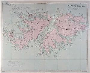 THE FALKLAND ISLANDS. Very detailed large map after a survey by Captn. Robert Fitzroy, R.N. et al.