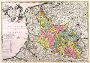LE COMTÉ DARTOIS, ET DES ENVIRONS.. Detailed large map of the northeast region of Artois in Fr...