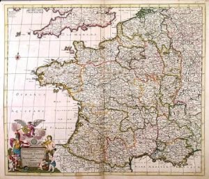 ACCURATISSIMA GALLIAE TABULA. Decorative map of France. Published in Amsterdam by