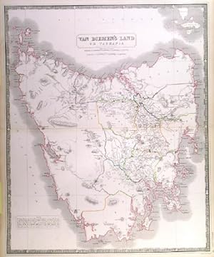 VAN DIEMEN S LAND OR TASMANIA . Very detailed map of Tasmania.