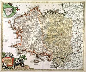 TABULA DUCATUS BRITANNIAE GALLIS / LE GOUVERNEMT. GENERAL DE BRETAGNE.. Detailed map of the Bre...