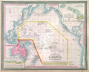 THE PACIFIC OCEAN INCLUDING OCEANICA.. Map of the Pacific Ocean with inset map of the Sandwich ...