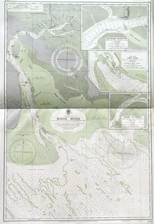 PERSIAN GULF - KHOR MUSA. Detailed sea chart of the bay of Khor Musa on the Iran - Iraq border ...