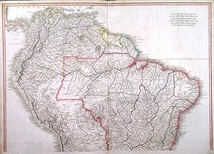 COLOMBIA PRIMA OR SOUTH AMERICA.. Large (wall) map of South America, printed on two double shee...