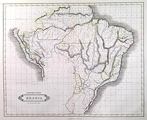 LOWER PERU. BRAZIL & PARAGUAY. Map of Brazil and Peru.