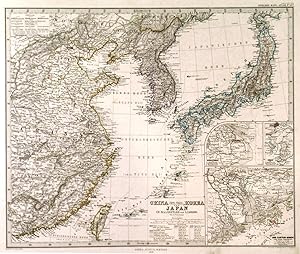 CHINA (ÖSTL. THEIL), KOREA UND JAPAN. Map of eastern China, incl. Taiwan, with Korea and Japan....