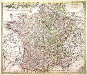 TABULA GEOGRAPH: GALLIAE.. Map of France.