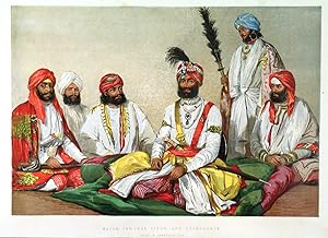 RAJAH JOWAHER SINGH AND ATTENDANTS. Rajah Jowaher Singh was the son of Dhyan Singh, chief favou...