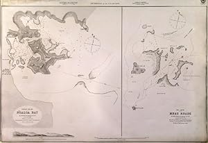 KANDAVU ISLAND. NGALOA BAY and VITI LEVU. MBAU ROADS. Two sea charts of Fiji Island bays in t...