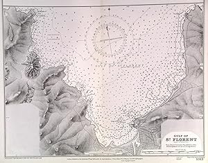 GULF OF ST. FLORENT (SAN FIORENZO). Sea chart of the Gulf of Florent on the north coast of Cors...