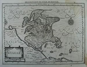 Rugiae. Description de L'Isle de Rugen. Kupferstich-Karte nach G. Mercator aus "Atlas minor". Ams...