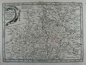 Hassia Landtgraviatus. Hess. Kupferstich-Karte v. Petrus Kaerius nach G. Mercator aus "Atlas mino...