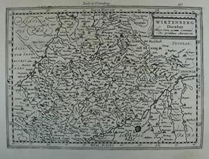 Wirtenberg Ducatus. Duche de Wirtemberg. Kupferstich-Karte nach G. Mercator aus "Atlas minor". Am...