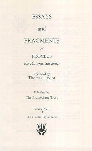 ESSAYS AND FRAGMENTS OF PROCLUS