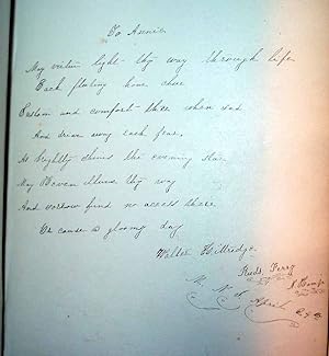 Manuscript Poem "To Annie", as found in an Autograph Album, together with Tenting on the Old Camp...