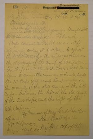 Autographed Document Signed on "Headquarters Army of the Potomac" letterhead