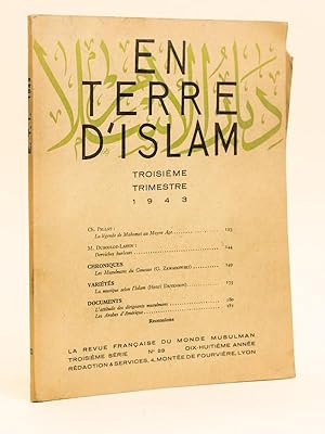 En Terre d'Islam. La Revue Française du Monde Musulman. Troisième trimestre 1943. Pellat : La lég...