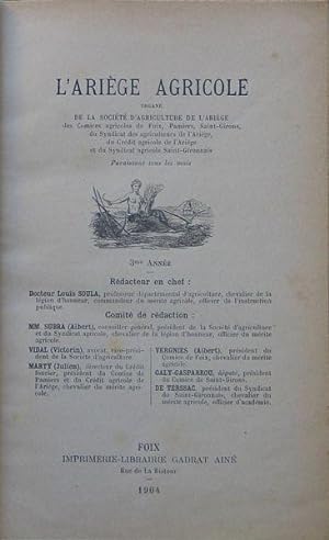 l'Ariège Agricole, Organe de la Société d'Agriculture de l'Ariège