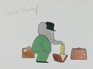 Collection of four original watercolours, all preliminary sketches for the famous work "Babar en ...