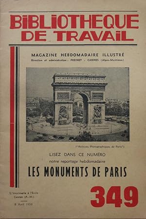 Les monuments de Paris: BIBLIOTHÈQUE DE TRAVAIL n° 349 du 8 Avril 1956