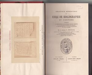 Bibliotheca Borvoniensis Ou Essai De Bibliographie et D'histoire Contenant La Reproduction De Pla...