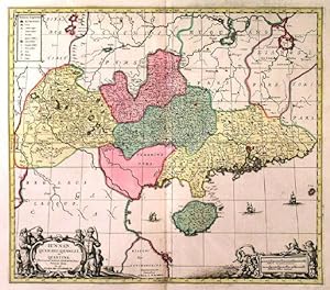 IUNNAN, QUEICHEU, QUANGSI, ET QUANTUNG .. Map of the southeast provinces of China, incl. the is...