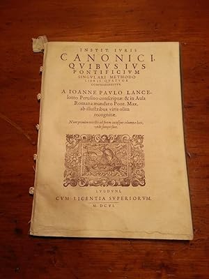 INST.IURIS CANONICI QUIBUS IUS PONTIFICIUM SINGULARI METHODO LIBRIS QUATUOR COMPREHENDITUR. A IOA...