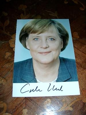 Carte en couleur du CDU signée - Autographe original de la chancelière Allemande Angela Merkel.