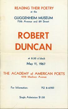 Reading Their Poetry at the Guggenheim Museum. Robert Duncan.