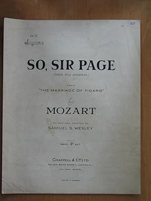 So, Sir Page (Non Piu Andrai) from the Marriage of Figaro