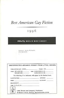 Cassandra [Best American Gay Fiction 1996 - Brian Bouldrey, Editor]
