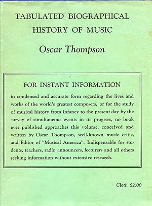 TABULATED BIOGRAPHICAL HISTORY OF MUSIC