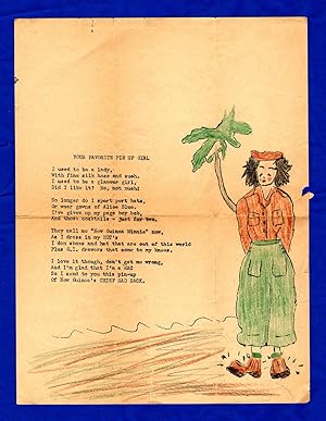 New Guinea Minnie, Sketch and Poem / World War II, New Guinea circa 1945 (military ephemera)