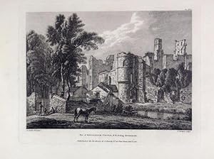 Original Antique Engraving Illustrating a View of Middleham Castle in the North-west Ridings of Y...