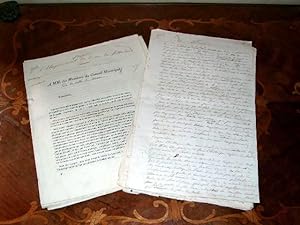 Document manuscrit original du 3 avril 1846 ayant servi à l'impression du projet de l'Elargisseme...