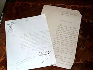 Lettre à entête de la Marie de la Ville du Mans signée par Auguste TROTTE de la ROCHE le 27 décem...