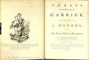 Verses to the memory of Garrick. Spoken as a monody at the Theatre Royal in Drury-Lane. The secon...