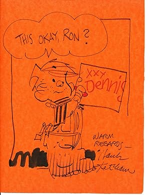 Original Cartoon Art Signed, of Dennis the Menace