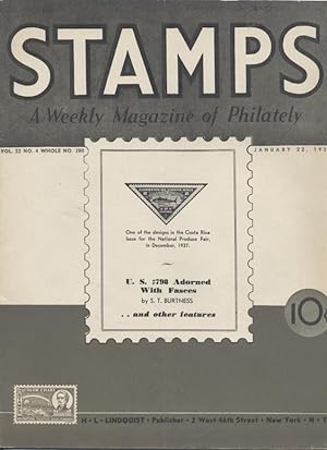 Stamps: a Weekly Magazine of Philately, Volume 22, No. 4, Whole No. 280; January 22, 1938