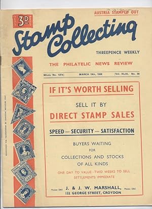 Stamp Collecting: The Philatelic News Review, Vol. XLIX, No. 26, Whole Number 1274, March 19, 1938