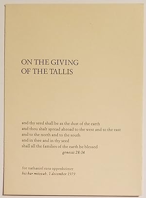 ON THE GIVING OF THE TALLIS A Poem (1/50 numbered & signed)
