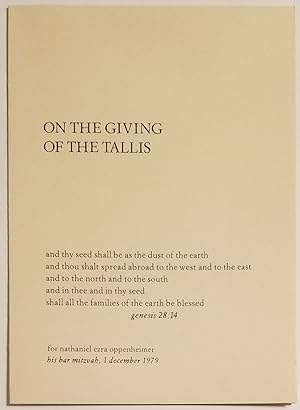 ON THE GIVING OF THE TALLIS A Poem (1/26 lettered & signed)