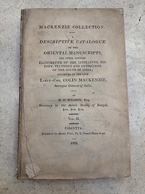 Mackenzie collection; a descriptive catalogue of the oriental manuscripts and other articles illu...