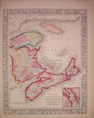 County Map of Nova Scotia New Brunswick Cape Breton Id. and Pr. Edward's Id