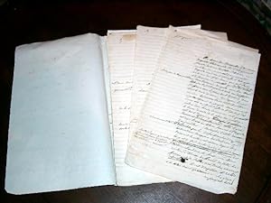 Pièce manuscrite de 24 pages, enquête ouverte sur lélargissement de la rue des Fossés Saint Pier...