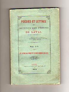 Poésies et Lettres des Détenus des Prisons de Laval (Mayenne).