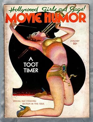 Movie Humor - January, 1938 Issue. George Quintana Good Girl Cover art, "A Toot Timer". With "Spe...
