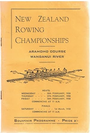 New Zealand Rowing Championships 1958. Aramoho Course. Wanganui River. Souvenir Programme.
