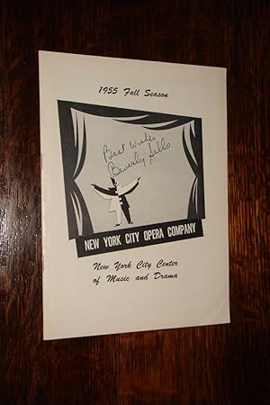 New York City Opera Company Playbill SIGNED 1955 Beverly Sills debut