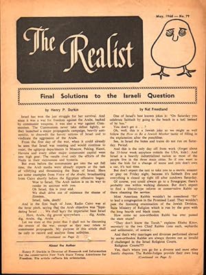 The Realist No. 79, May,1968: Final Solution to the Israeli Question